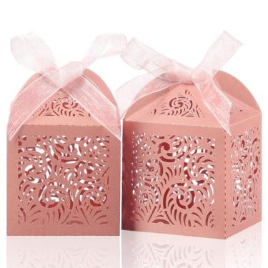 Imagem de Cajas de Regalo COTOPHER 100 Piezas Corte Láser 5x5x7 cm Rosa
