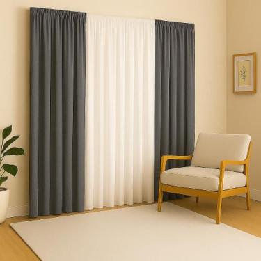 Imagem de Cortina Versátil 6,00Lx2,80A Decoração, Sala, Quarto, Escritório Estil