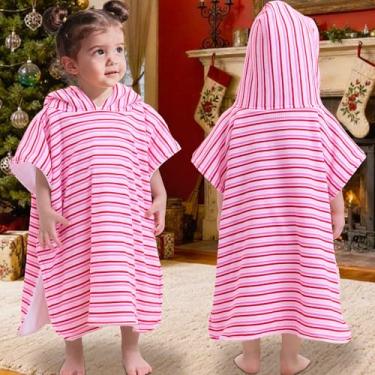Imagem de VOOVA & MOVAS Poncho de toalha com capuz de duas camadas para bebês (2 a 4 anos, 50 x 53 cm) | Algodão ultramacio e absorvente | Toalha de banho infantil grossa para natação, praia, chuveiro e inverno