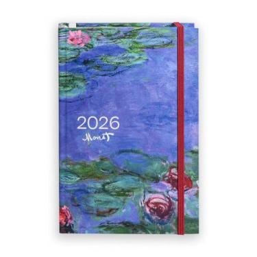 Imagem de AGENDA 2026 CLAUDE MONET SEMANAL MESA WATER LILIES RED TECA PAPELARIA