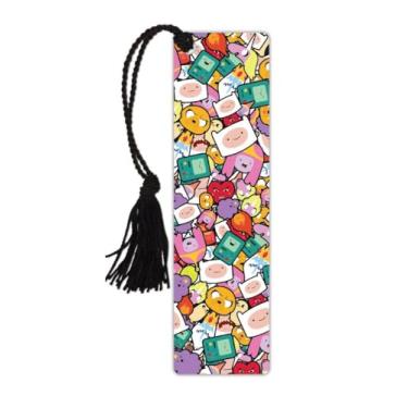 Imagem de Hora de Aventura – Colagem de Personagens – Marcador de página com borla brilhante de 5 cm x 17,8 cm – Oficialmente licenciado pela Cartoon Network colecionável