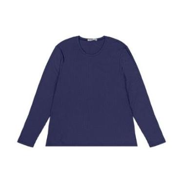 Imagem de Blusa Manga Longa Ribana Canelada Secret Glam Azul-Feminino
