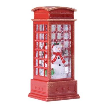 Imagem de Globo de neve iluminado, lanterna de Natal | Globos de Natal para cabine telefônica pequena,Lanterna de água iluminada, decorações de Natal, globo de neve iluminado para sala de estar do quarto