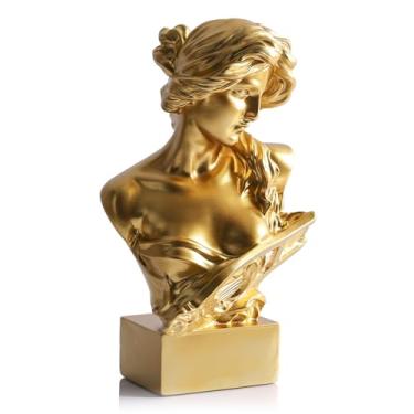 Imagem de Decoração de estátua de busto de mitologia grega de 30 cm A, estátuas de Artemis, estatuetas de deusa romana, usadas para prática de esboço, estátuas e esculturas, e espaço de preenchimento interno
