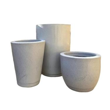 Imagem de Vasos Polietileno Liso Decorativo Jardim Moderno vaso de planta para Plantas Internas e Externas MATERIAL RESISTENTE E DURÁVEL(Cimento)