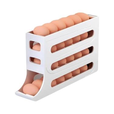 Imagem de Dispenser Organizador para 30 Ovos – Gaveta Empilhável para Geladeira, Livre de BPA e com Tampa Protetora