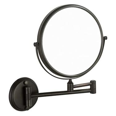 Imagem de LMJYU Espelho de maquiagem preto retrô europeu 20 cm espelho de maquiagem espelho telescópico com ampliação de 3 vezes
