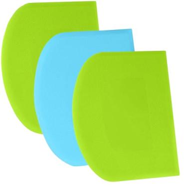 Imagem de SURDOCA Raspador de massa raspador de bancada - Raspador de tigela flexível de plástico 3P 24 x 15,5 cm, raspador de bolo com bordas afiadas e ângulos. Ferramentas de decoração de assadeiras