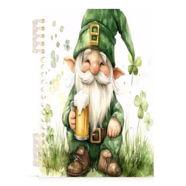 Imagem de Burbuja Caderno de cerveja St. Patrick Gnomo, papel pautado universitário A5 com 60 folhas, fichário para escritório, 1 pacote