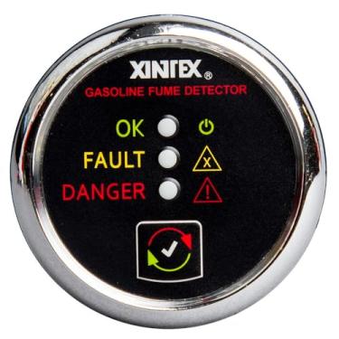 Imagem de Fireboy-Xintex Detector de fumaça e alarme de gasolina Xintex com sensor de plástico – visor de moldura cromada