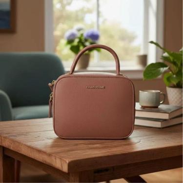 Imagem de Bolsa feminina baú pequena Pavão de Ouro PRIME