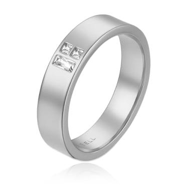 Imagem de Cicy Bell Conjunto de alianças de casamento de zircônia cúbica banhadas a ouro 18 K para ele e ela, 1 peça, para noivado, aniversário, presente de dia dos namorados, women size7.5, Latão banhado a