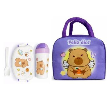 Imagem de Kit Lancheira Térmica Escolar Infantil + Marmita Com Garrafinha Capiva