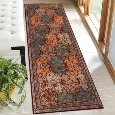 Imagem de Vaukki Tapete de corredor de corredor, tapete de lavanderia macio vintage desgrenhado, tapete de corredor de entrada antiderrapante, tapete lavável de área de cozinha de fazenda para banheiro, entrada