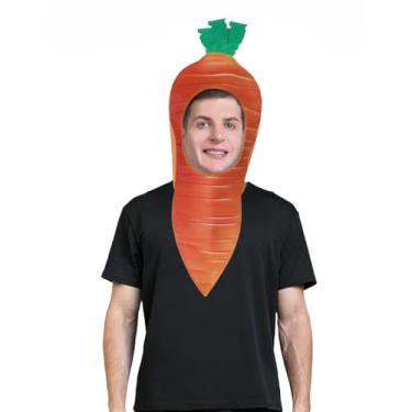 Imagem de KalcyKizz Chapéu de cenoura adulto laranja com parte superior verde acessório de festa de Halloween para adultos