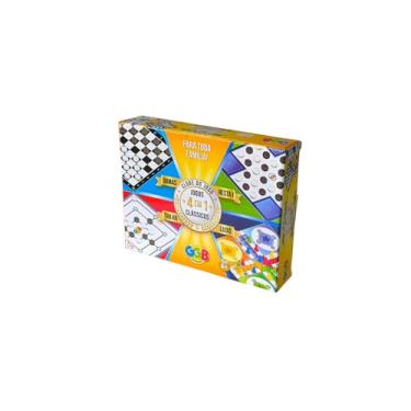 Imagem de Jogo de Tabuleiro 4 Jogos em 1 Damas, Trilha, Ludo e Resta 1, GGB Plast, Multicor, 1045