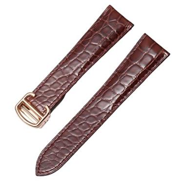 Imagem de BDNJN Pulseira de relógio de couro genuíno Alligator para Cartier Solo Tank London Calibo Pulseira masculina e feminina de 16 mm, 18 mm, 20 mm, 22 mm (D, 24 mm)