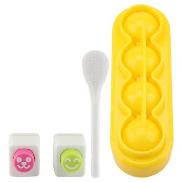 Imagem de Molde redondo de bola de arroz material PP de grau alimentício faça você mesmo máquina de sushi com colher para modelagem de rolo de arroz bento