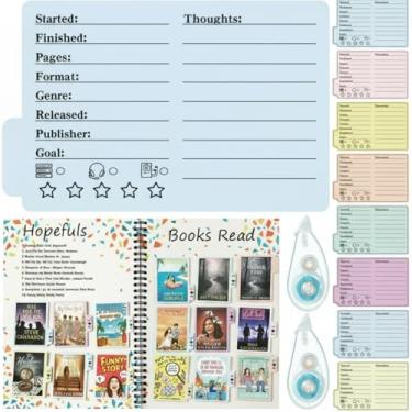 Imagem de Glenmal 120 peças de mini marcadores de livro para leitura de arquivos de diário com 2 peças de fita corretiva dupla face, lista de leitura, marcador de livro para amantes de livros Bookworms presente