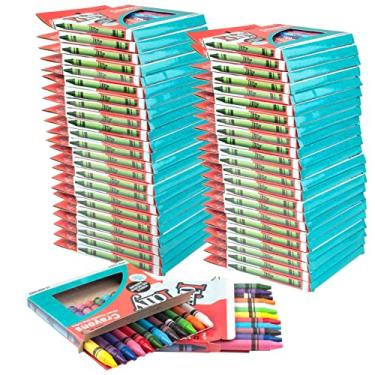 Imagem de IDIY Caixas embaladas individualmente giz de cera (48 pacotes, 12 cores, 576 peças) – Segurança ASTM testada, para crianças, professores, salas de aula de arte, restaurantes, materiais escolares, projetos de artesanato, presentes