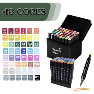 Imagem de 24,36,48,60,80,102,120 Conjunto Canetas Marcador Permanente Ponta Dupl