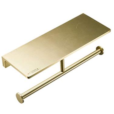 Imagem de Prateleiras flutuantes de estilo nórdico, suporte de armazenamento de toalhas douradas, decoração de parede doméstica, prateleiras flutuantes de banheiro, suporte de carga 8 kg (cor: ouro, tamanho: 26