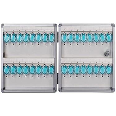 Imagem de Caixa organizadora de chave para armário de chaves, caixa de chaves montada na parede, armário de chave conveniente com etiqueta e gancho, gerenciamento de chaves de 12 a 120 posições, para chaves de