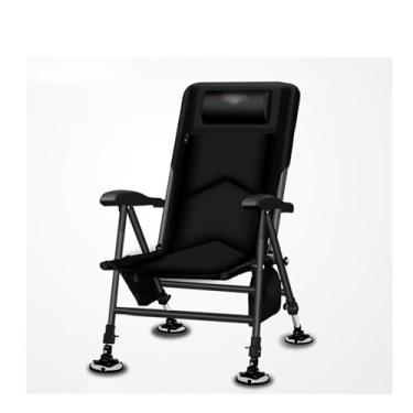 Imagem de Cadeira de pesca, cadeira de acampamento, reclinável multifuncional dobrável com travesseiro, almofada removível e respirável, cadeira de acampamento portátil para pesca selvagem