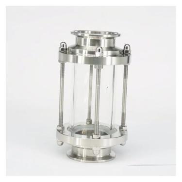 Imagem de Dioptria de vidro de visão de fluxo de três grampos de 10 cm para produto diário de fermentação caseira de aço inoxidável 304 OD 119 mm