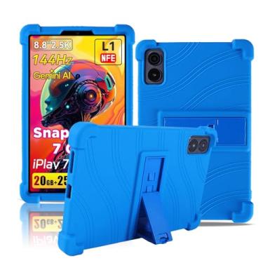 Imagem de Capa para tablet ALLDOCUBE iPlay 70 mini Ultra, 22,4 cm, capa de proteção para tablet NOUKAJU Tablet, suporte ajustável, silicone macio, capa de proteção de silicone para iPlay 70 mini Ultra(azul)