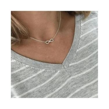 Imagem de Colar Choker Com Pingente Infinito Em Aço Inoxidável Estilo Boho Para 