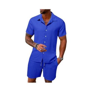 Imagem de Diário básico moda simples retro sólido listrado verão masculino casua