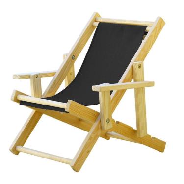 Imagem de Infantil Cadeira Espreguiçadeira Dobrável-preto