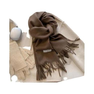 Imagem de Cachecol Feminino Longo De Caxemira Quente Para Inverno, 26 Cores, Xal