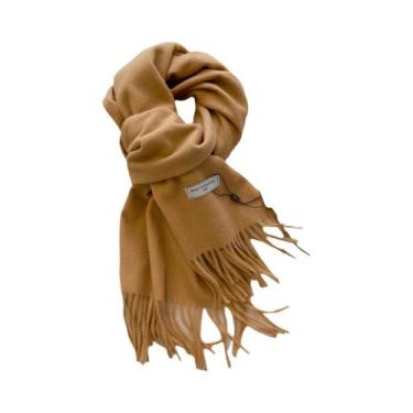 Imagem de Cachecol Feminino Longo De Caxemira Quente Para Inverno, 26 Cores, Xal