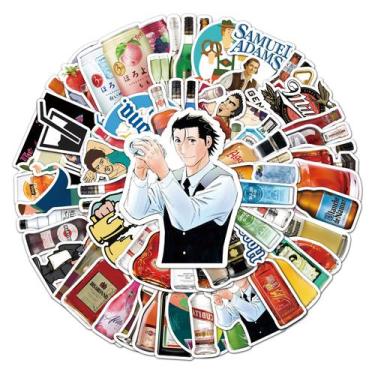 Imagem de Adesivos, garrafas de vinho, grafite à prova d'água, 67 unidades/lote 