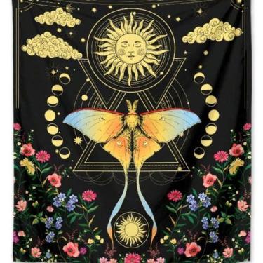 Imagem de Cartão de tarô de borboleta boêmia para tapeçaria 150x130cm - yiweisai