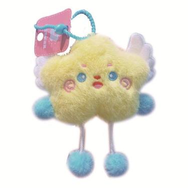 Imagem de Chaveiro Plush Star, anel de brinquedo macio amarelo com asa de 13,5 c