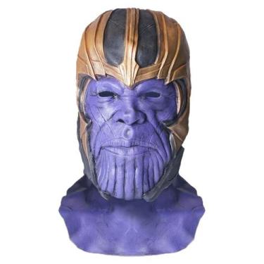 Imagem de Capacete de látex com máscara de Halloween Cosplay Thanos para adultos