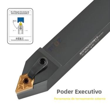 Imagem de Suporte De Ferramenta De Torneamento Externo De 62,5 Graus Para Torno 