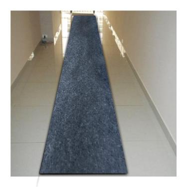 Imagem de Tapete Passadeira Grande Aveludado 050x400 Borda Sem Costura Grafite