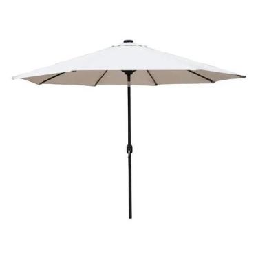 Imagem de Ombrelone Central Bege 300Cm Aco E Poliester Com Led Solar - Just Home