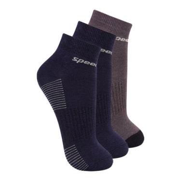 Imagem de Kit com 3 Meias Cano Curto Speedo 8034 Colorido, Azul marinho, 39-44