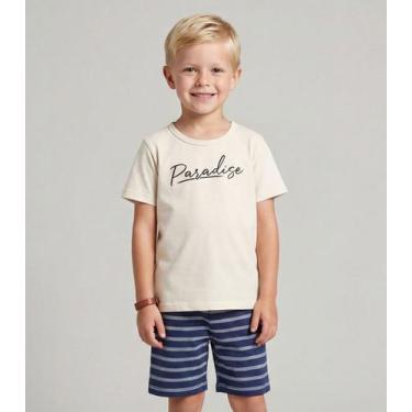 Imagem de Conjunto Infantil Camiseta e Bermuda Select Bege, 8, Bege
