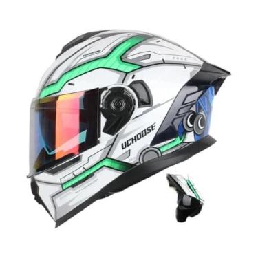 Imagem de Capacete Modular Unissex Com Lentes Duplas Para Motocicleta, Lentes Au