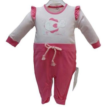 Imagem de Macacão Luxo Bebê Menina Bordado Le Bhua / Paraiso Rf 13661, Pink, P (