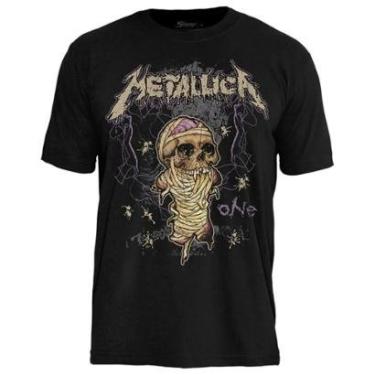 Imagem de Camiseta de Banda Metallica em Algodão Manga Curta Gola Redonda-Unissex