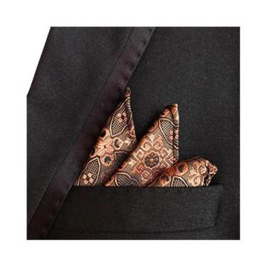 Imagem de Lenço De Bolso Vintage Paisley Cor Sólida 25x25cm Para Acessórios De T