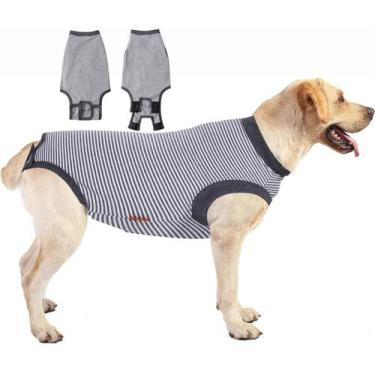 Imagem de Traje de recuperação para cães Uadonile, tamanho grande, cinza, algodã