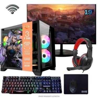 Imagem de Computador PC Gamer Home Office Ryzen 3 3200G 8GB DDR4 SSD 240GB Radeo